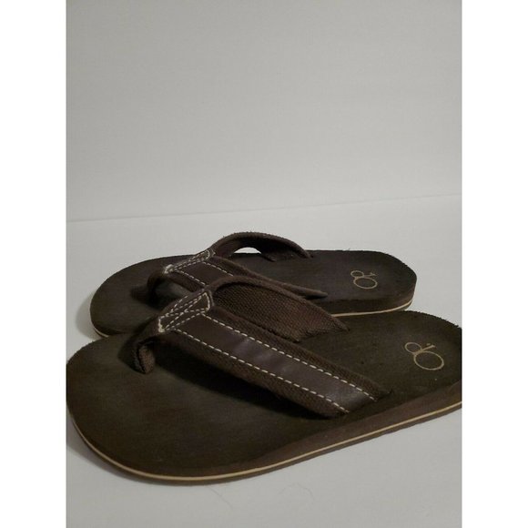 Boy Size XXL size 8  OP Flip Flops Thong Sandals Brown - Picture 3 of 6